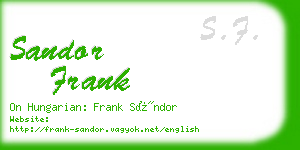 sandor frank business card